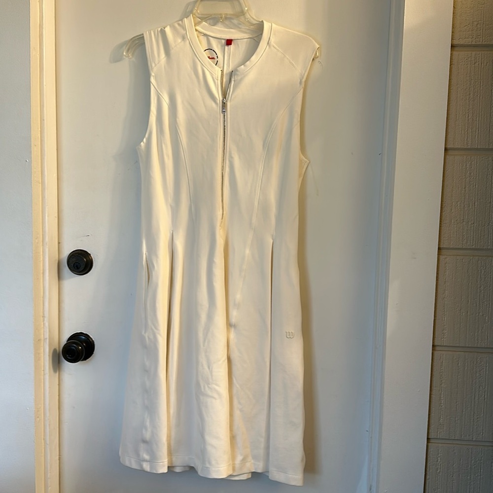 Wilson Cream Sleeveless Zip-Front Mini Dress